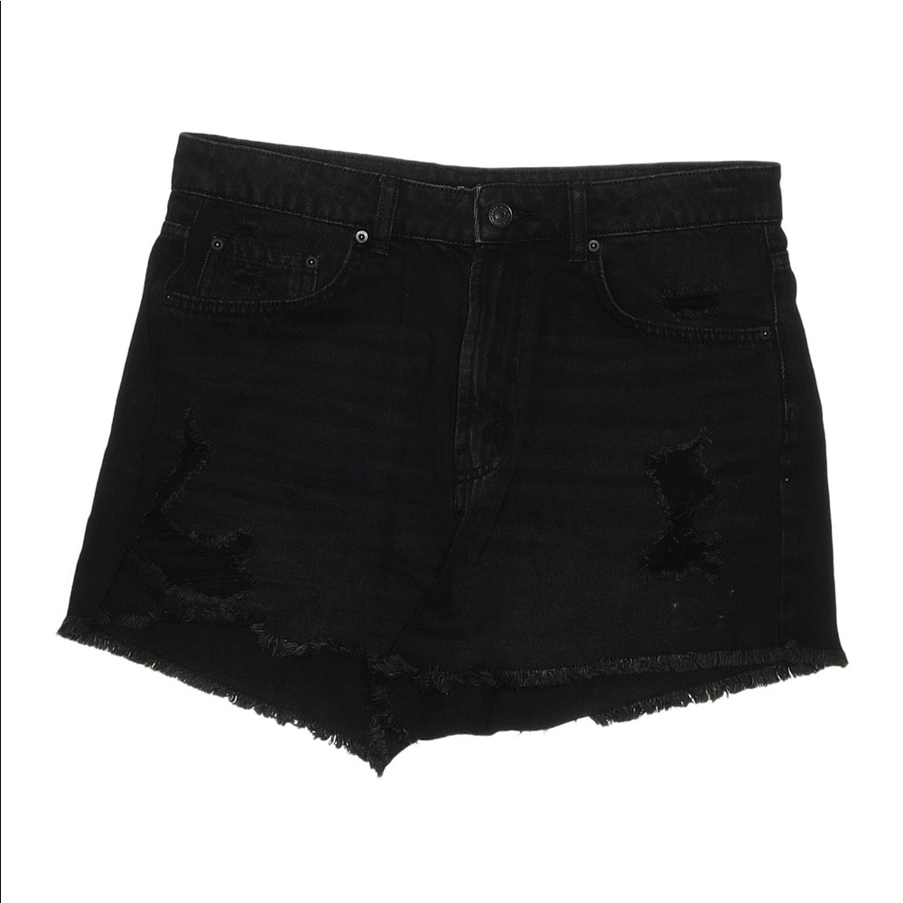 Black jean shorts